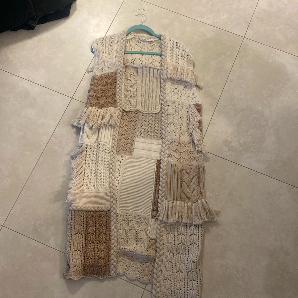 Alice & Olivia fringe knit cardigan